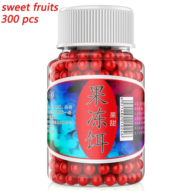 Jelly Lure 300PCS Fish Food Aquatic Feed Carp Pesca Attractant Flavor String Hook Pill Goods Nutrition Egg Fishy Aroma Soft Bait