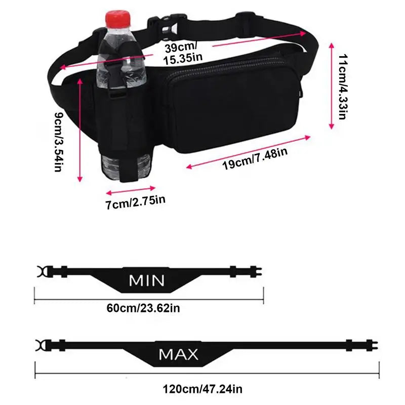 Man/Woman Marathon Trail Running Waist Pack For Phone Water Bottle Sports Fanny Pack Fitness DualPocket Running Belt Waist Bag