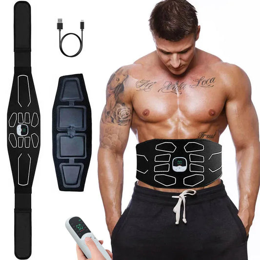 Electronic EMS Muscle Stimulator Abdominal Toning Belt With Remote Control Ab Trainer Fitness Equipment For Home USB Recharge