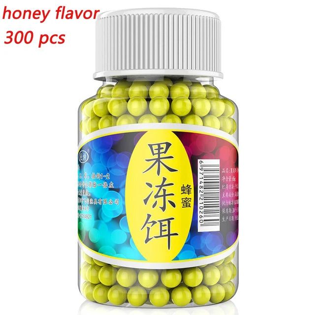 Jelly Lure 300PCS Fish Food Aquatic Feed Carp Pesca Attractant Flavor String Hook Pill Goods Nutrition Egg Fishy Aroma Soft Bait