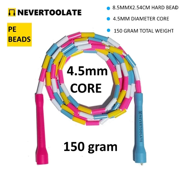 NEVERTOOLATE long short handle hard soft ABS PE PVC BEADS  BEADED ROPE FREESTYLE  JUMP SKIPPING ROPE  FITNESS MAMBA RELEASE