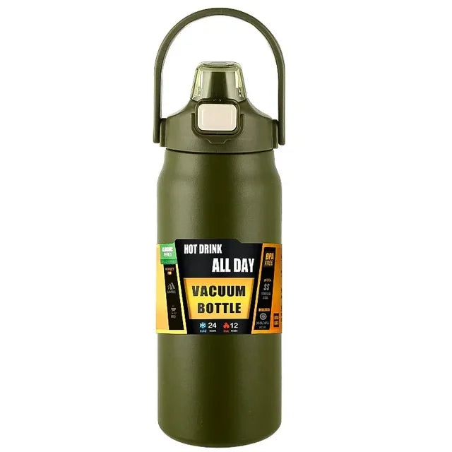 Outdoor Thermos Portable 304 Stainless Steel Thermal Mug 800/1500ML Tumbler Vacuum Flask Cold Hot Sports Water Bottle with Straw