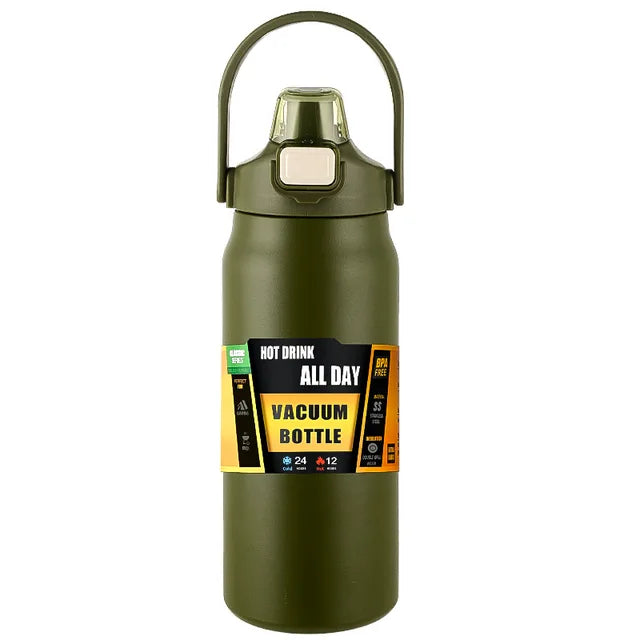 Outdoor Thermos Portable 304 Stainless Steel Thermal Mug 800/1500ML Tumbler Vacuum Flask Cold Hot Sports Water Bottle with Straw