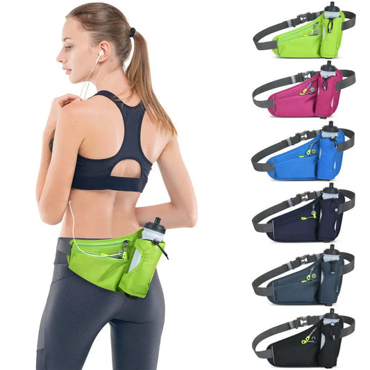 Sports Hydration Belt Bag Running Belt Waist Pack Bum Bag With Water Bottle Holder For Men Women Running Cycling Hiking Walking