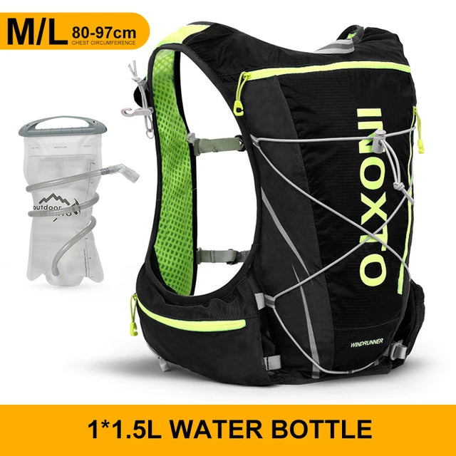 running hydrating vest backpack 8L, cycling hydrating backpack hiking marathon hydrating, with 1.5L water bag 500ml water bottle