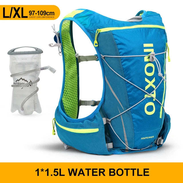 running hydrating vest backpack 8L, cycling hydrating backpack hiking marathon hydrating, with 1.5L water bag 500ml water bottle