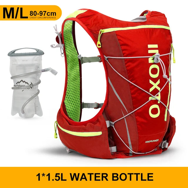 running hydrating vest backpack 8L, cycling hydrating backpack hiking marathon hydrating, with 1.5L water bag 500ml water bottle